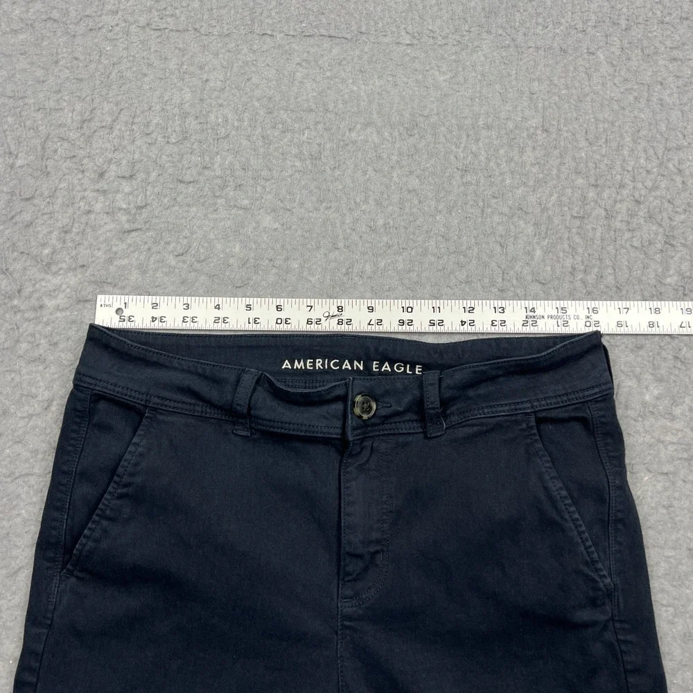 American Eagle Kick Boot Pants Women's 12 X-Short Dark Blue Cotton Twill Stretch